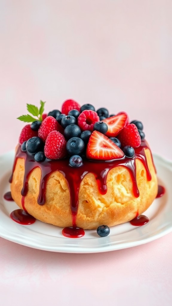 berry topped angel food cake