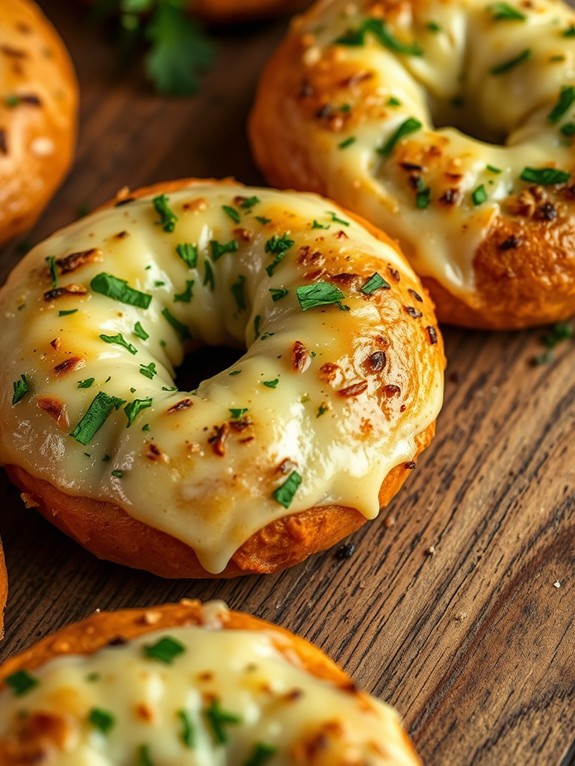 cheesy garlic flavored bagels