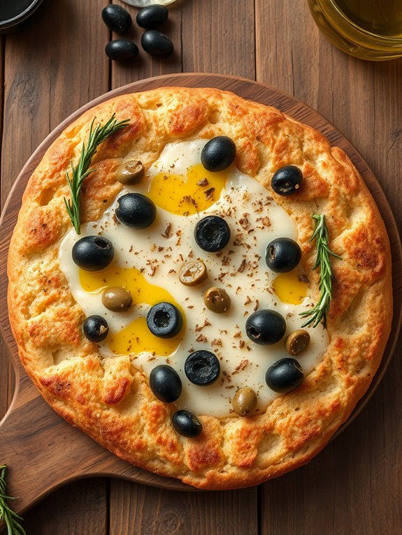 cheesy olive focaccia bread