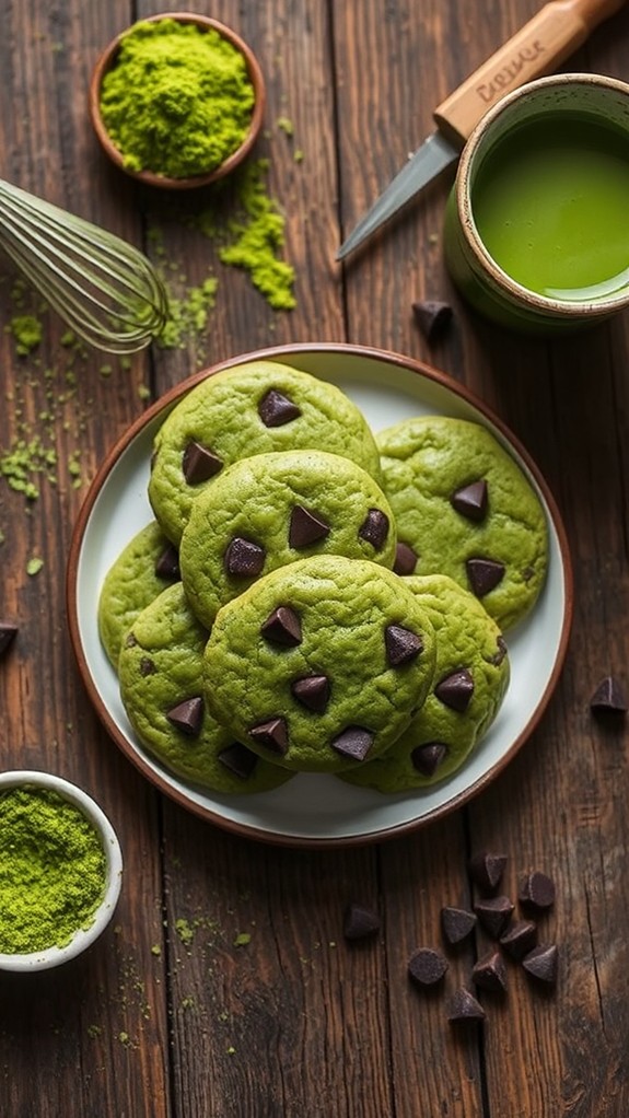 chewy matcha chocolate chip