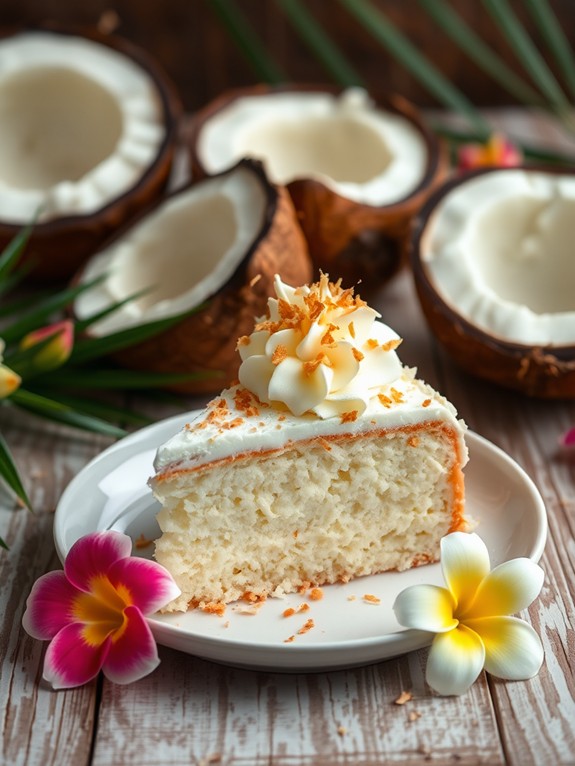 coconut infused tres leches cake