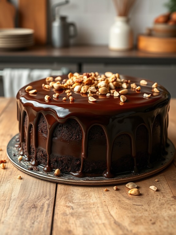 decadent nutty chocolate cake