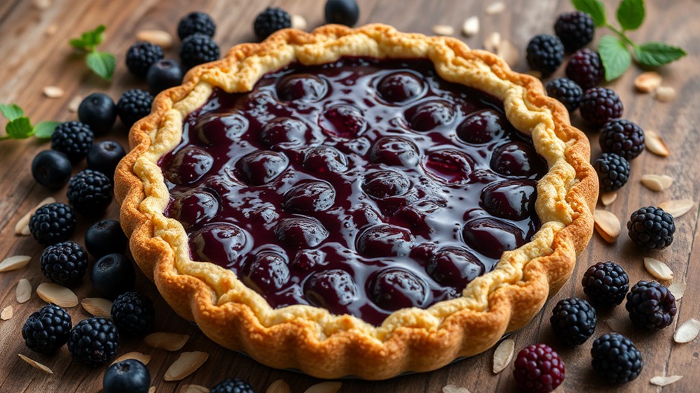 delicious boysenberry almond pie