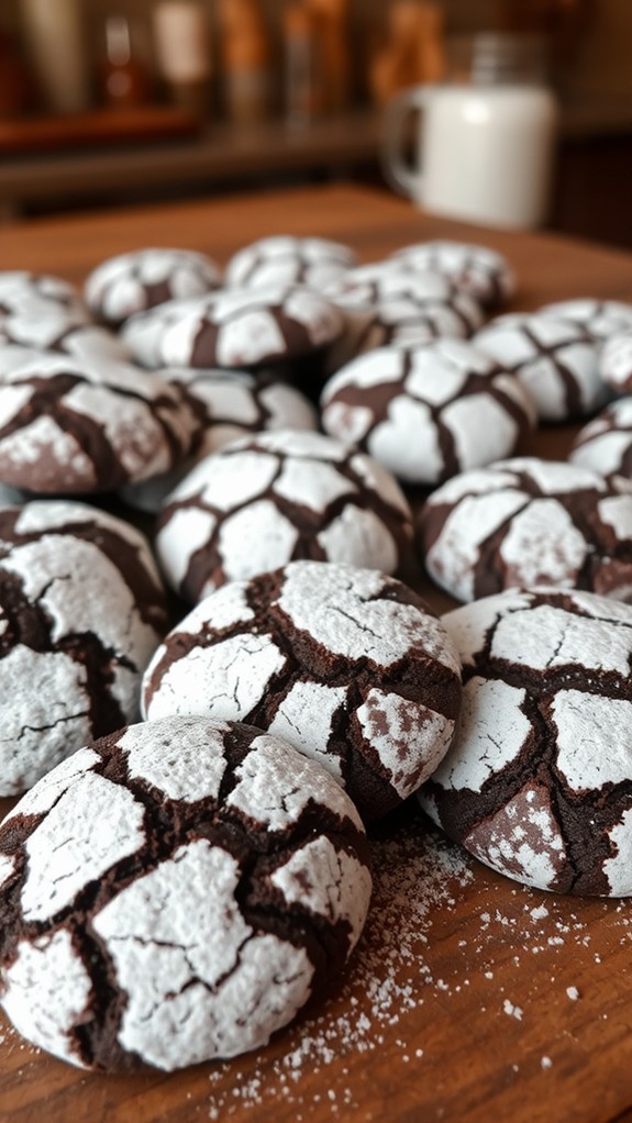 delicious chocolate crinkle cookies