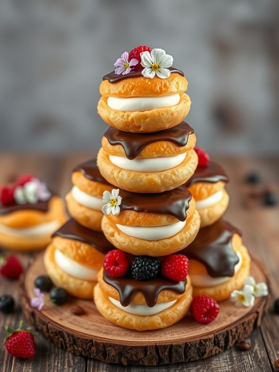 delicious choux pastry towers