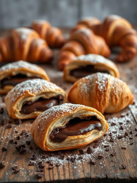 delicious french chocolate croissant