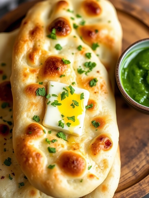 delicious traditional garlic naan