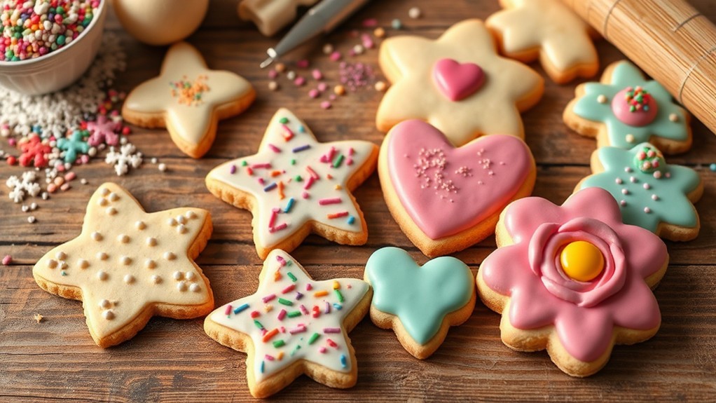 festively iced butter cookies