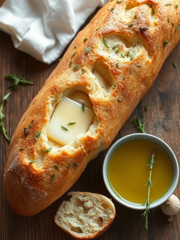 flavorful garlic herb baguette