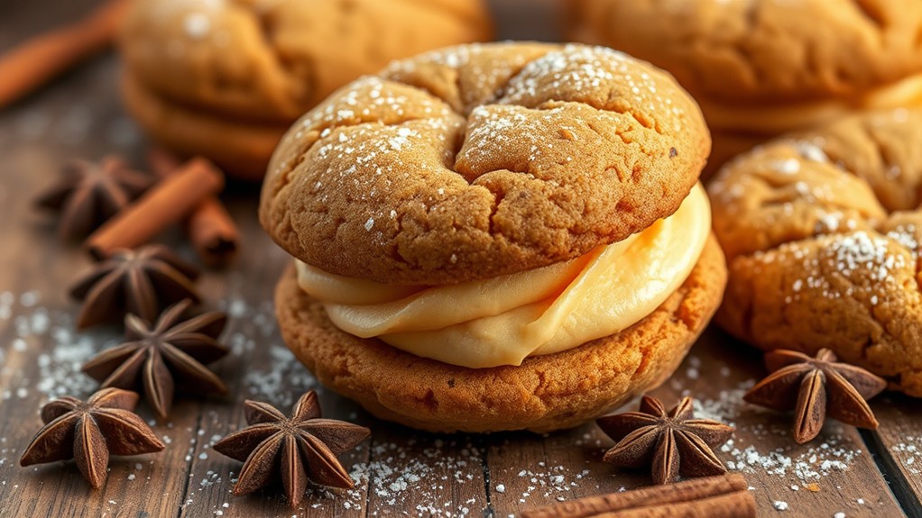 ginger flavored cookie sandwiches