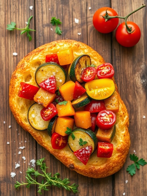 herb infused roasted vegetable bread