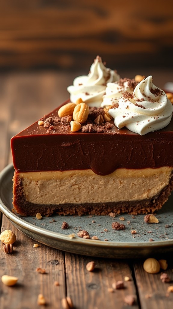 indulgent chocolate peanut butter pie