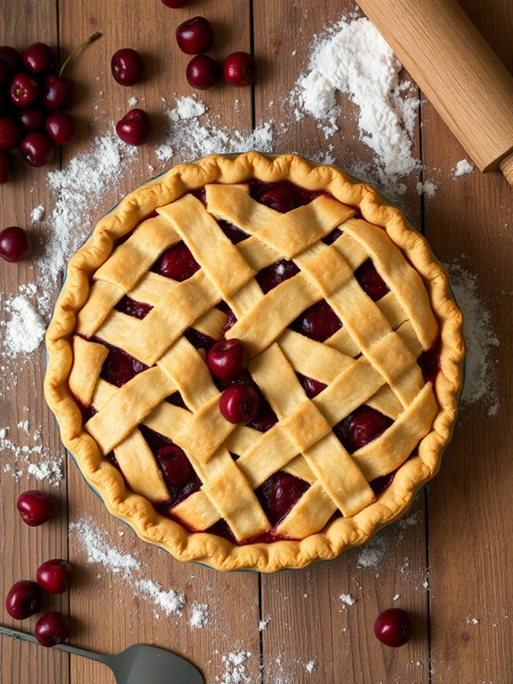 lattice topped cherry pie