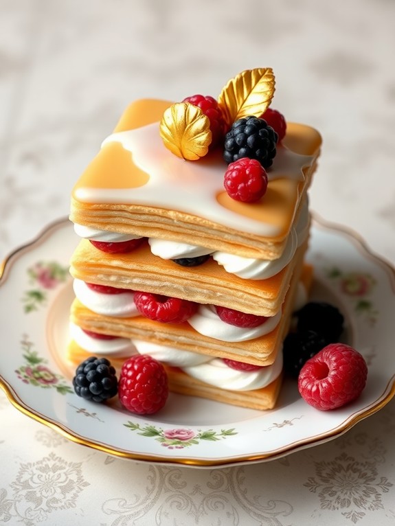 layered vanilla cream pastry