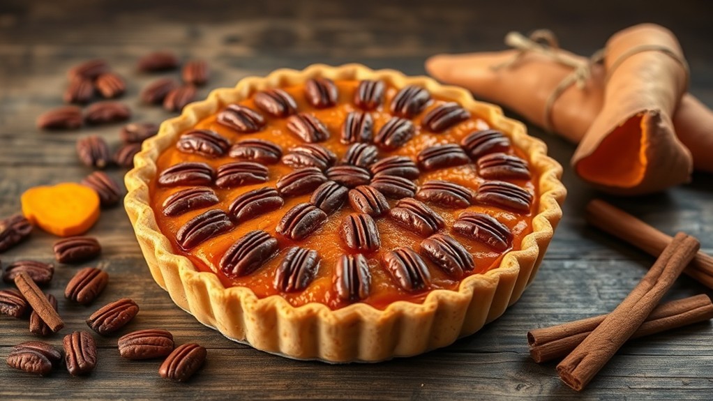 pecan topped sweet potato pie