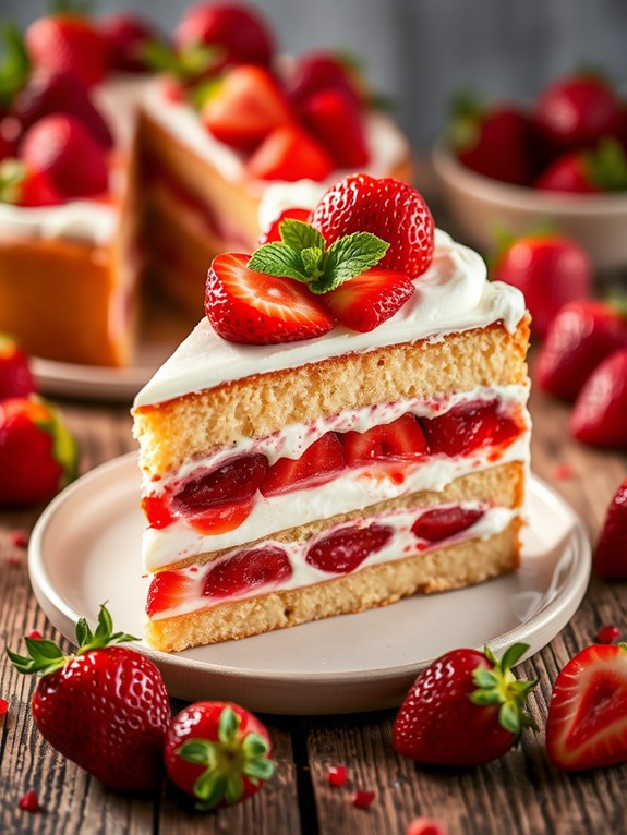 rich strawberry milk cake