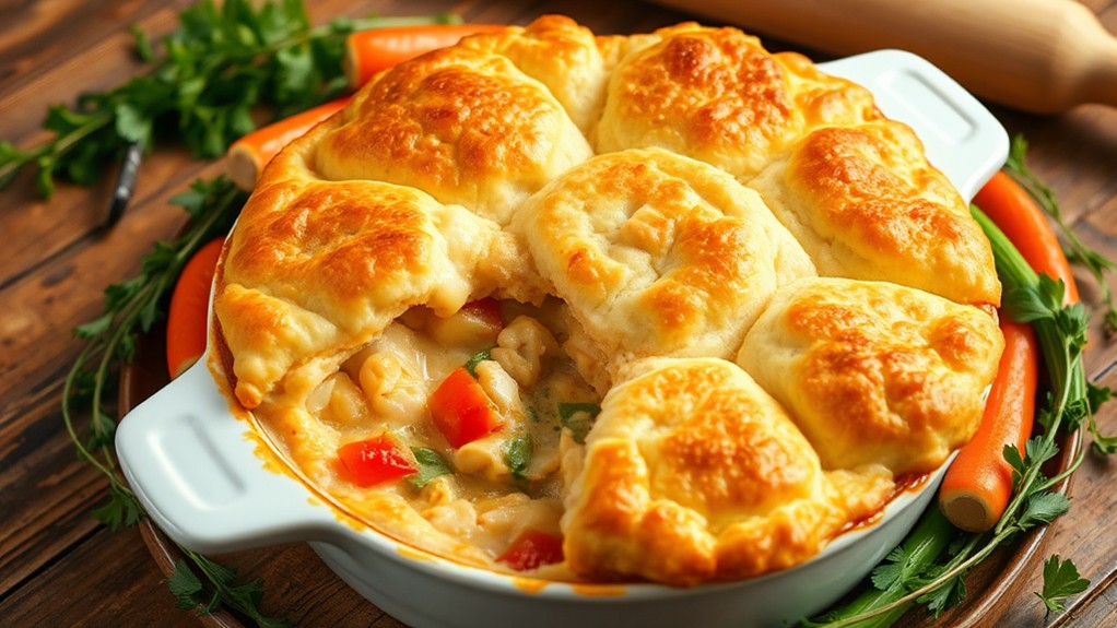 savory chicken biscuit pie