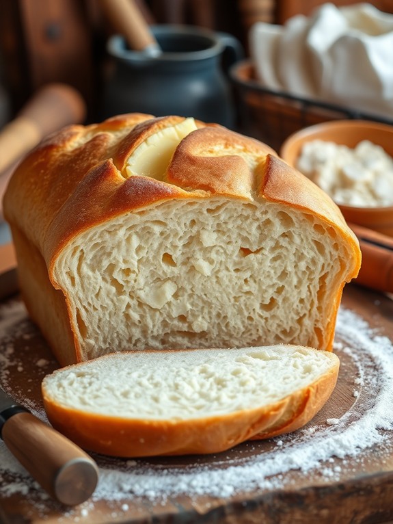 traditional soft bread loaf