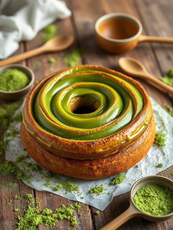 matcha flavored layered cake