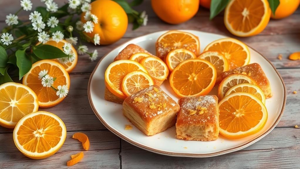 citrus infused french almond cakes