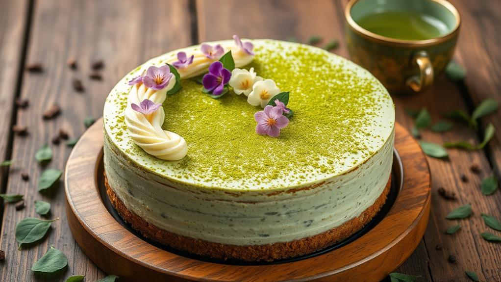 green tea cheesecake dessert