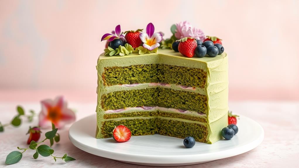 matcha infused layered confection