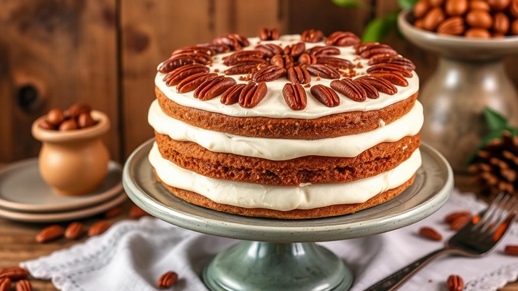 pecan filled layered dessert