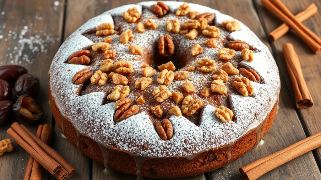 spiced date walnut cake recipe